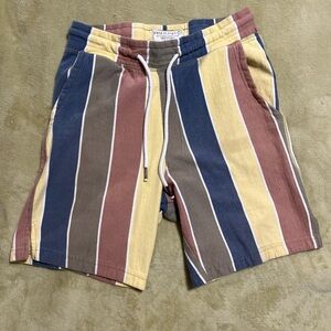 Free Planet Shorts Mens Small Multicolor Knit Pull On Drawstring Approx 28x7